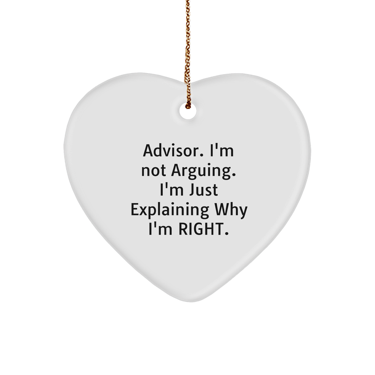 Advisor's Wise Words Funny Heart Ornament Gifts from Loved Ones for Christmas - Inspirational Advisor Quote Decals for Friends, Family, or Coworkers - Image 1