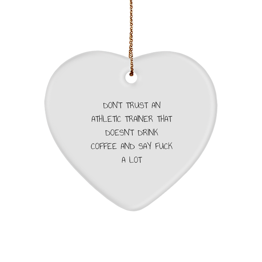 Athletic Trainer Swear Jar Heart Ornament, Funny Quote, Gifts for Athletic Trainers, Christmas Unique Gifts from Men to Friends - Image 1