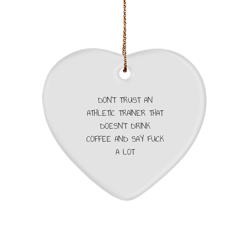 Athletic Trainer Swear Jar Heart Ornament, Funny Quote, Gifts for Athletic Trainers, Christmas Unique Gifts from Men to Friends - Image 1