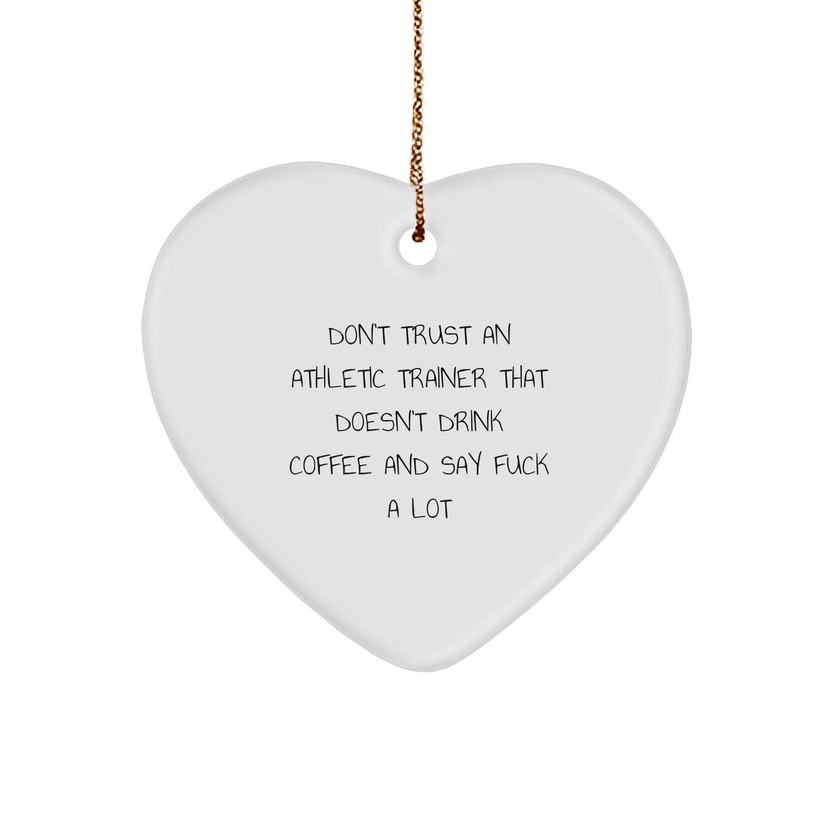 Athletic Trainer Swear Jar Heart Ornament, Funny Quote, Gifts for Athletic Trainers, Christmas Unique Gifts from Men to Friends - Image 1