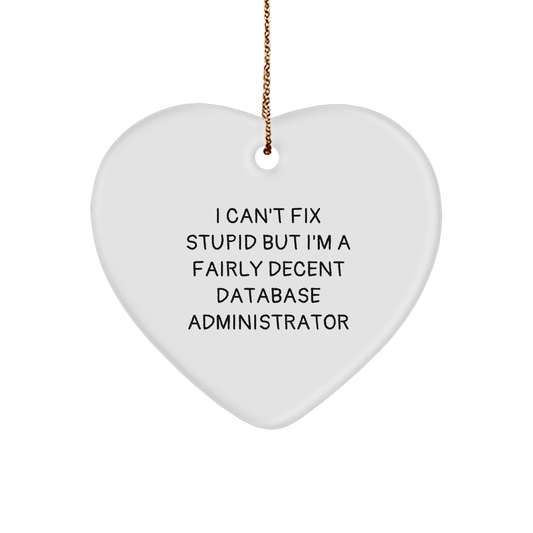 Funny Database Administrator Gift, Heart Ornament for Christmas, Inspirational Quote for Coworkers, Gifts from Friends for Database Administrator - Image 1