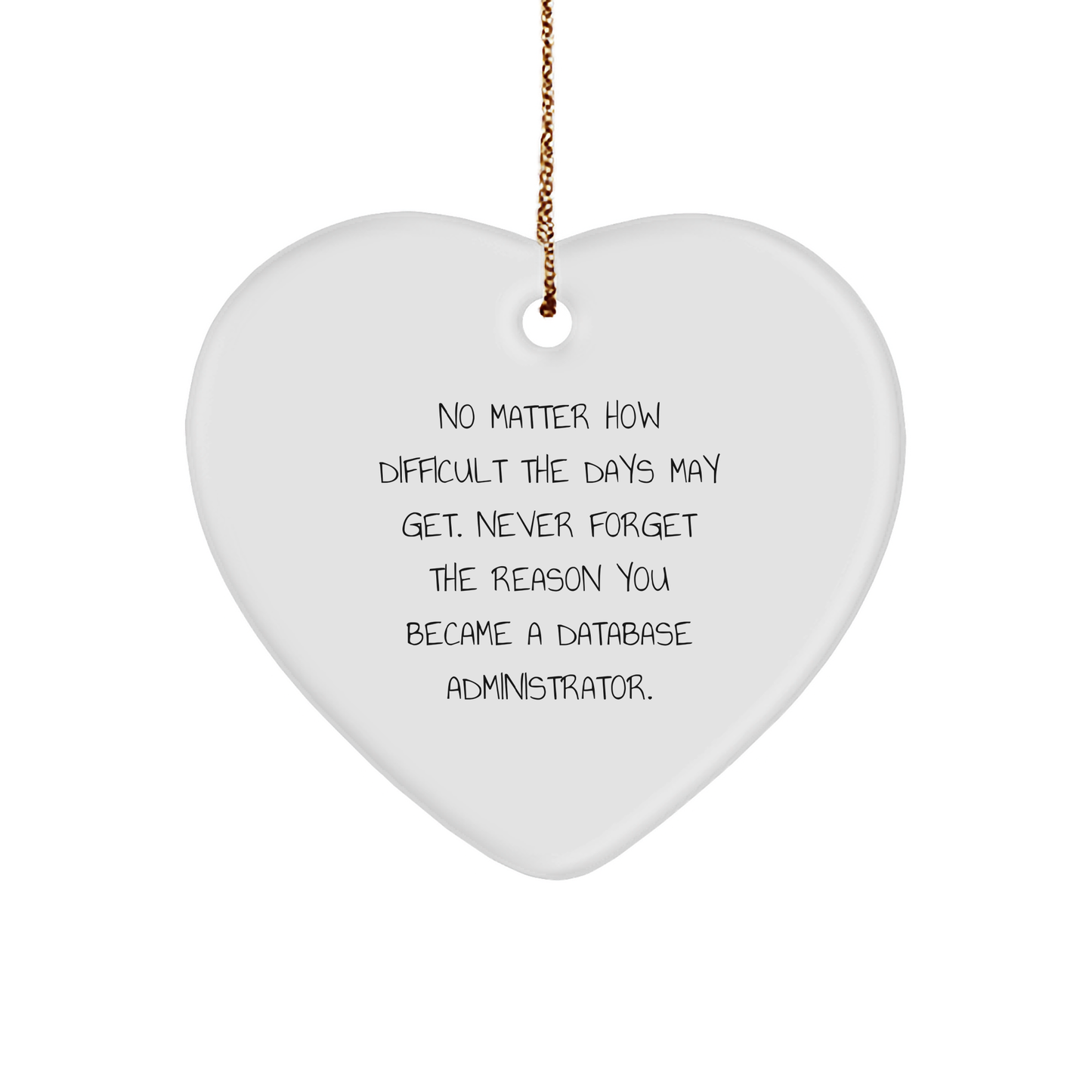 Database Administrator Heart Ornament Gifts from Friends to Database Administrator, Inspirational Christmas Unique Gift - Image 1