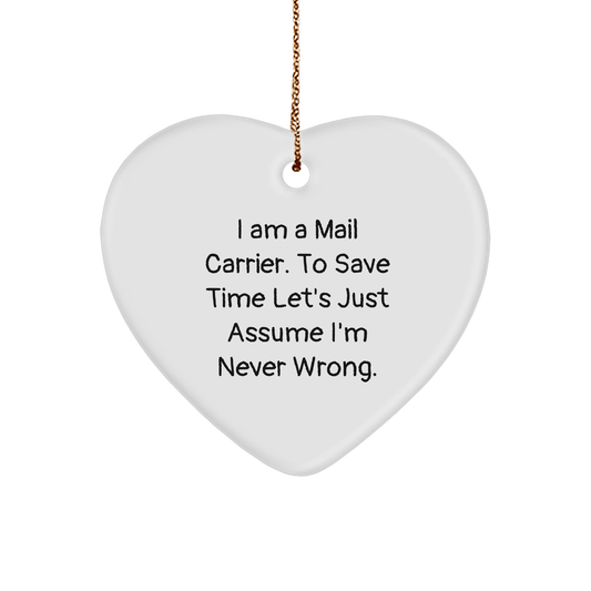 Funny Mail Carrier Gifts from Friends for Mail Carrier Christmas Unique Heart Ornament - Image 1