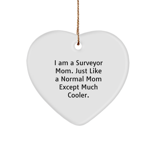 Surveyor Gifts from Mom - Heart Ornament for Surveyor Mom, Christmas Unique Gifts for Surveyor Friends - Image 1