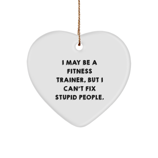 Funny Fitness Trainer Heart Ornament - Unique Christmas Unique Gifts - Gifts from Fitness Enthusiasts - Image 1