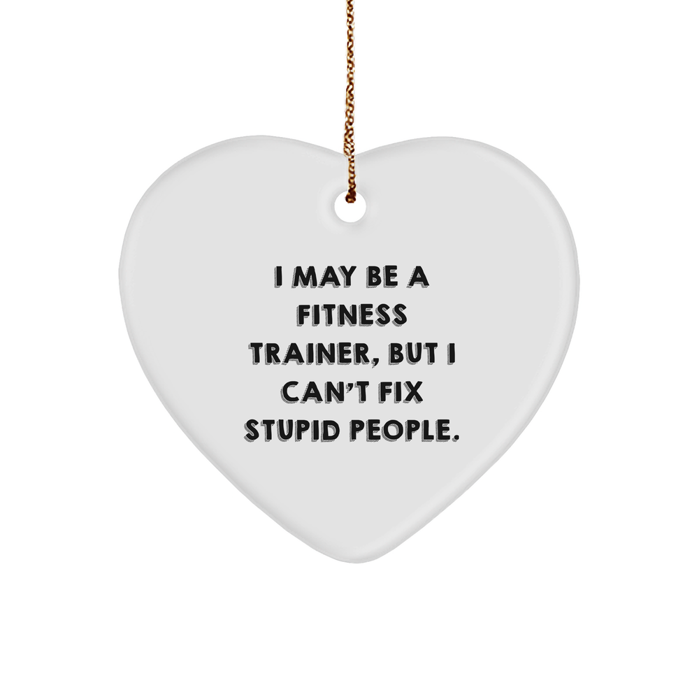 Funny Fitness Trainer Heart Ornament - Unique Christmas Unique Gifts - Gifts from Fitness Enthusiasts - Image 1