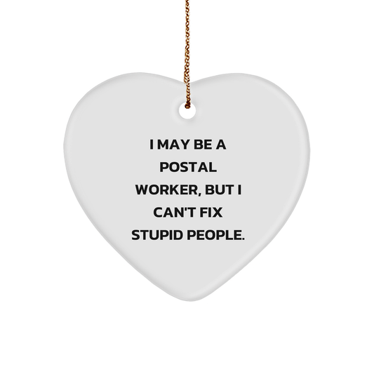 Heartfelt Greetings from Postal Workers, Funny Postal Worker Gifts for Friends, Christmas Unique Heart Ornament - Image 1
