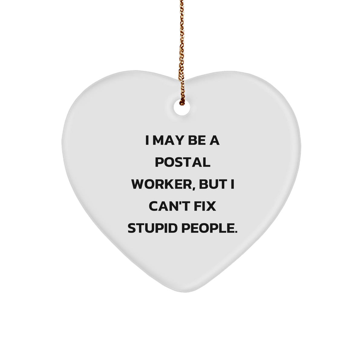 Heartfelt Greetings from Postal Workers, Funny Postal Worker Gifts for Friends, Christmas Unique Heart Ornament - Image 1