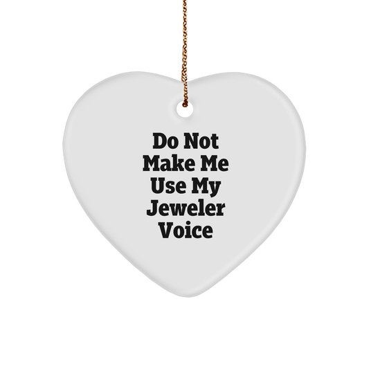 Jeweler's Best Friend White Heart Ornament Funny Gifts from Jeweler to Loved Ones for Christmas Decorations with Gold Cord - Image 1