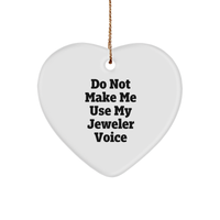 Load image into Gallery viewer, Jeweler's Best Friend White Heart Ornament Funny Gifts from Jeweler to Loved Ones for Christmas Decorations with Gold Cord - Image 1
