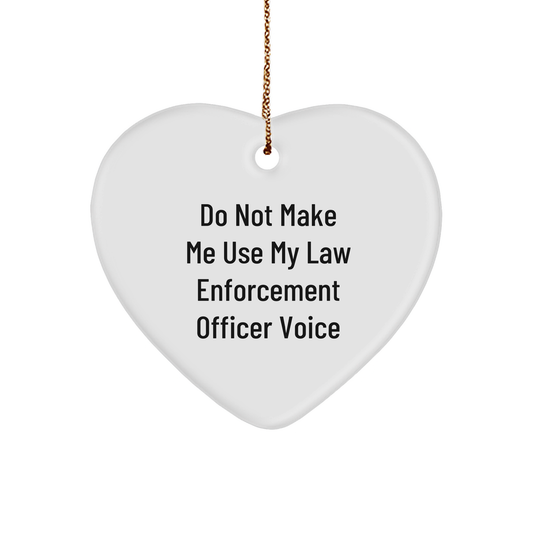 Funny Law Enforcement Officer Heart Ornament Gifts from Men, Women, Friends, Coworkers, and Family for Christmas - Image 1