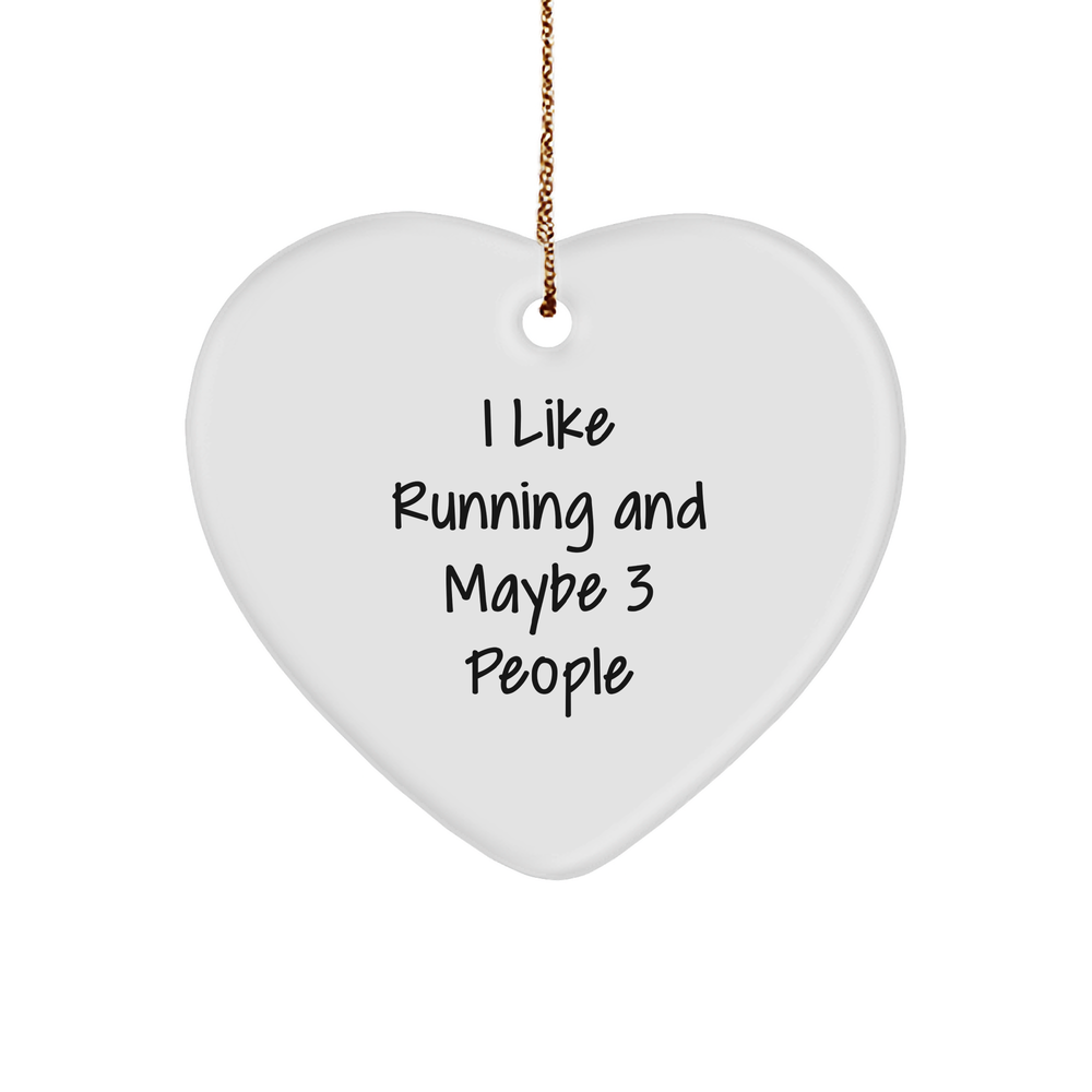 Running Heart Ornament - I Like Running And Maybe 3 People - Cute Christmas Unique Gifts - Gifts from Runners - Gifts for Running Enthusiasts - Image 1