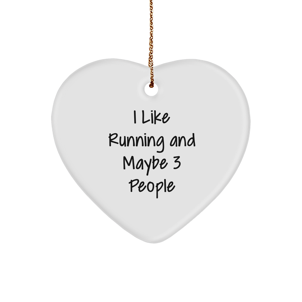 Running Heart Ornament - I Like Running And Maybe 3 People - Cute Christmas Unique Gifts - Gifts from Runners - Gifts for Running Enthusiasts - Image 1