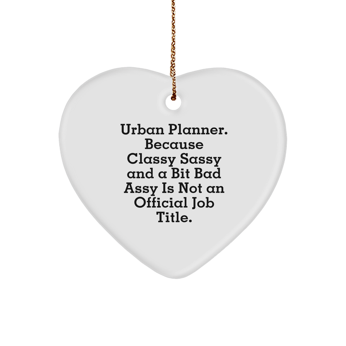 Urban Planner Gifts: Funny Heart Ornament for Urban Planner, Unique Christmas Unique Gifts for Friends Who Are Classy Sassy and a Bit Fearlessy - Image 1