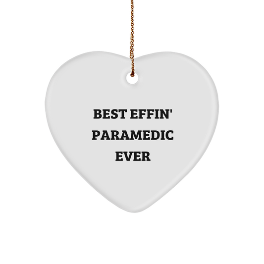 Rescue Worker Heart Ornament Best Effin' Rescue Worker Ever Gifts from Friends to Coworkers - Image 1