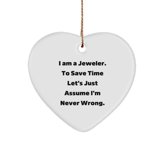 Funny Jeweler Gifts from Men to Friends, Inspirational Heart Ornament for Christmas Decor - Image 1