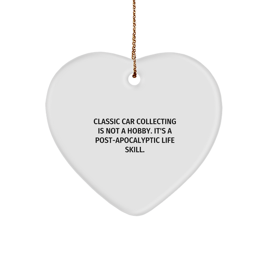 Classic Car Collecting Heart Ornament, Funny Quote, Christmas Unique Gift for Men, Women, Friends, Coworkers, Christmas Unique Gifts from Family - Image 1