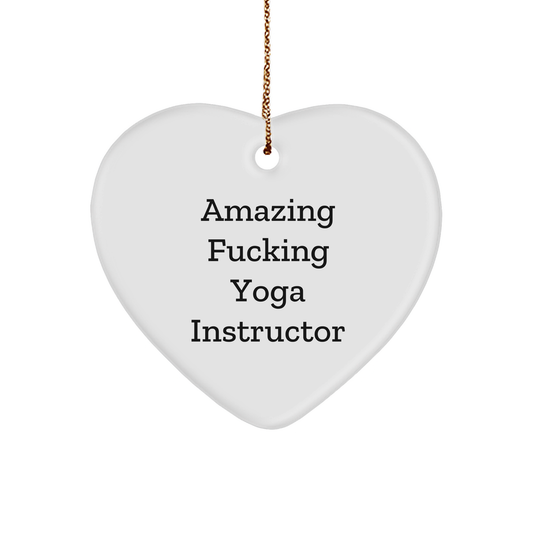 Yoga Instructor Gifts from Amazing F--king Yoga Instructor, Heart Ornament for Yoga Instructor, Christmas Unique Gifts for Yoga Instructor Friends - Image 1