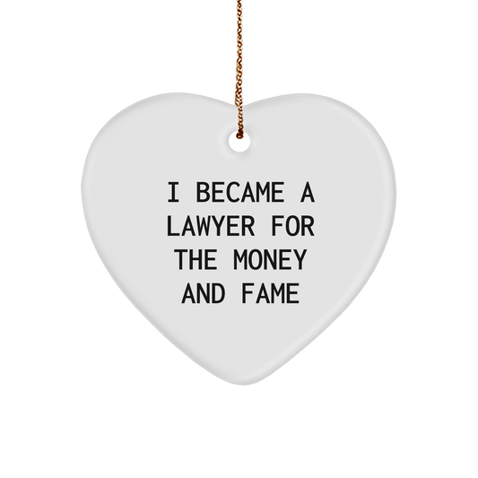 Lawyer's Heart of Gold Christmas Ornament Gift for Men and Women Friends and Family - Image 1