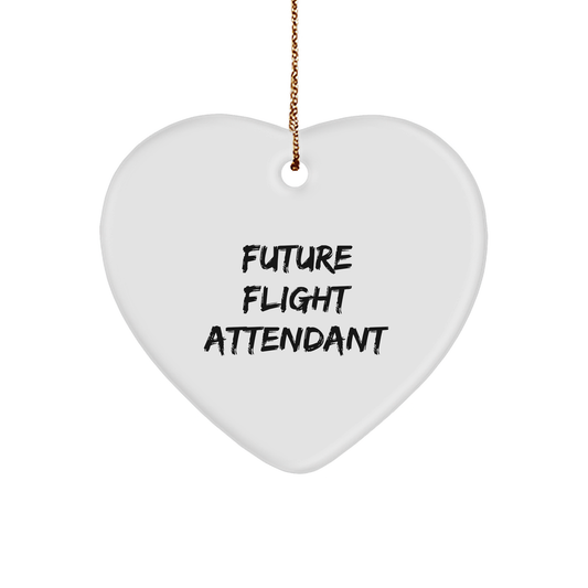 Funny Future Flight Attendant Gifts from Friends to Christmas Heart Ornament for Women Coworkers - Image 1