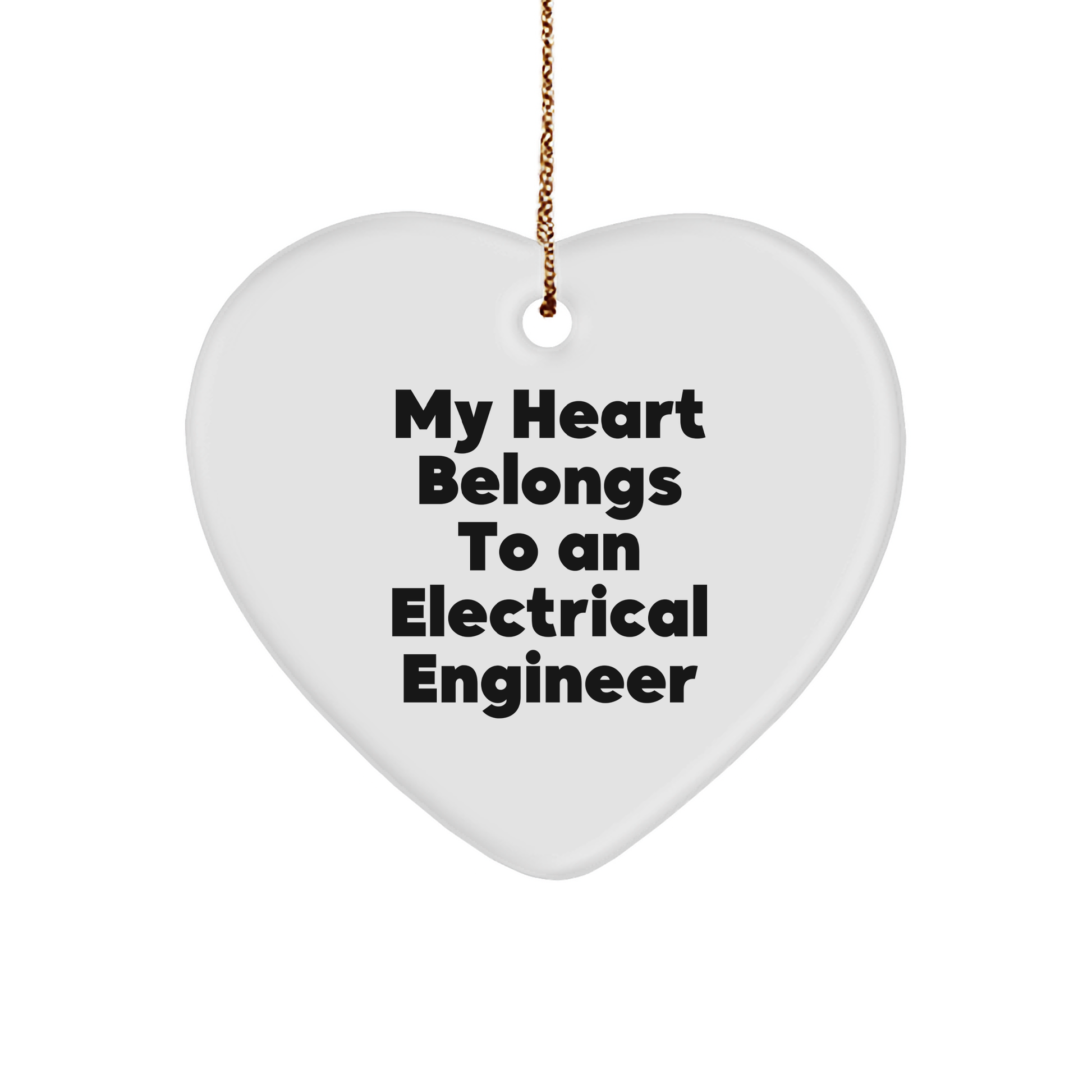Electrical Engineer Heart Ornament - My Heart Belongs To An Electrical Engineer Christmas Unique Gift for Him or Her - Image 1