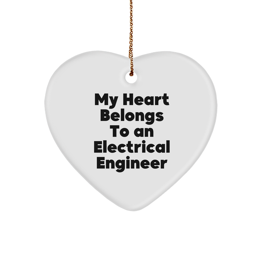 Electrical Engineer Heart Ornament - My Heart Belongs To An Electrical Engineer Christmas Unique Gift for Him or Her - Image 1