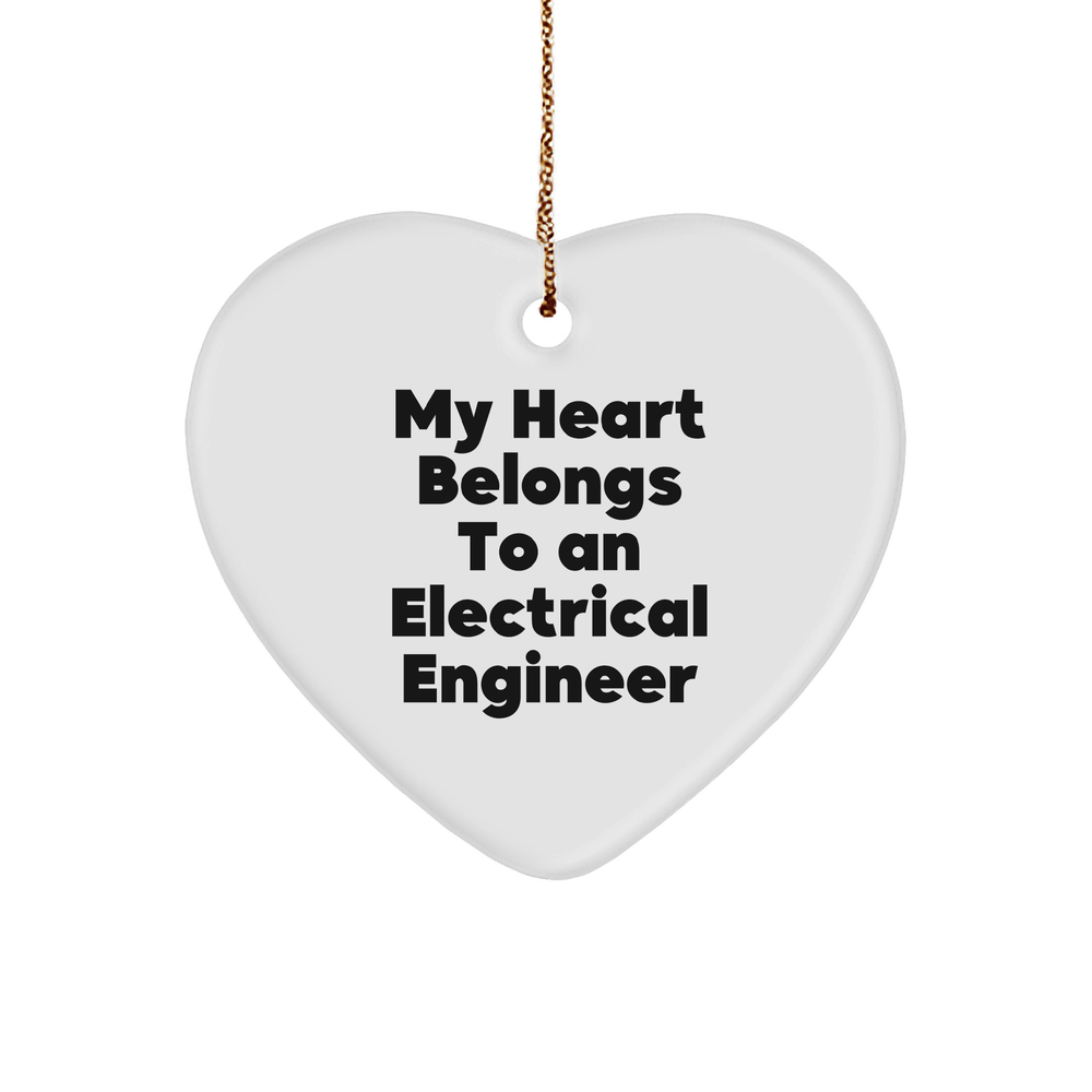Electrical Engineer Heart Ornament - My Heart Belongs To An Electrical Engineer Christmas Unique Gift for Him or Her - Image 1