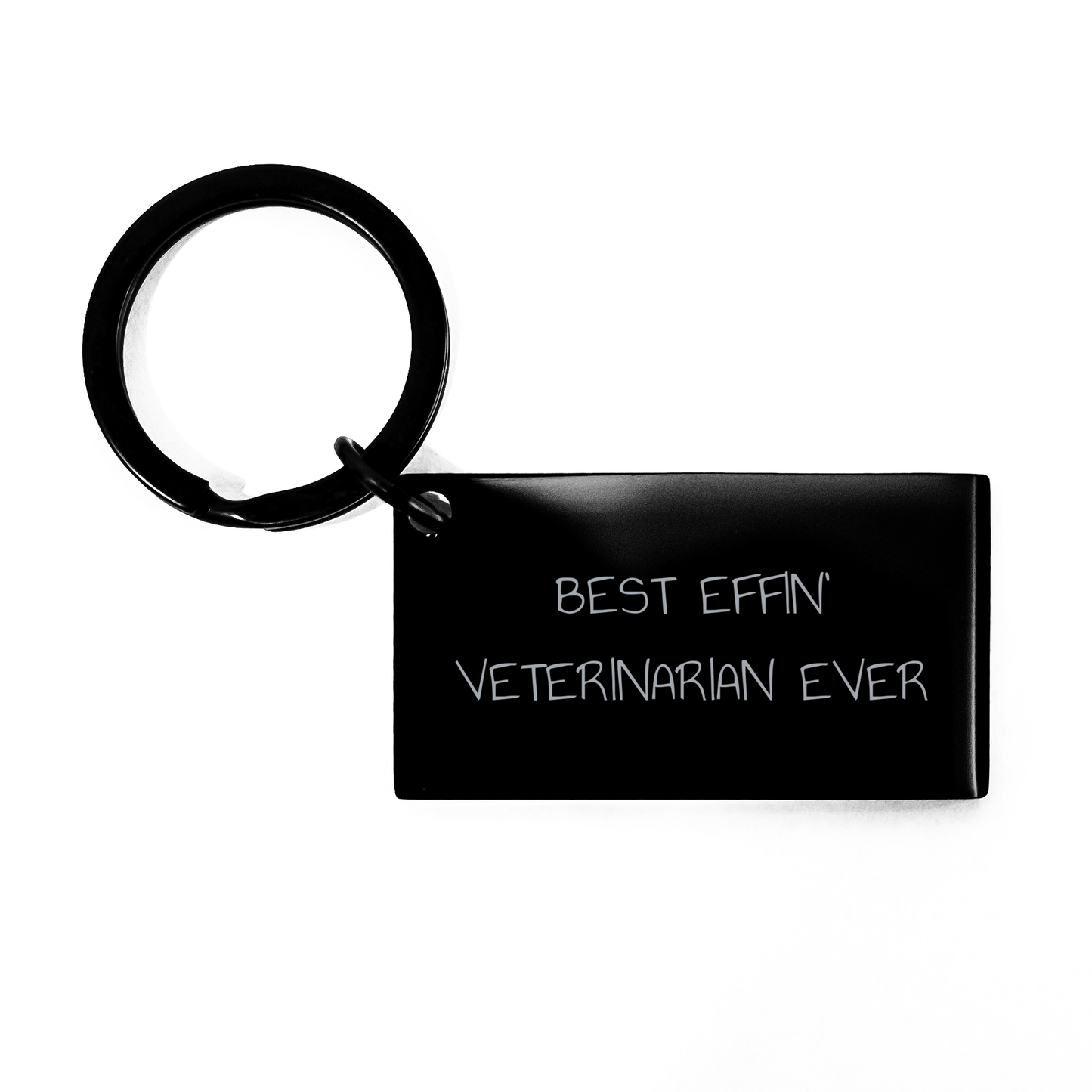Veterinarian Gifts from Men - Best Effin' Veterinarian Ever Keychain for Father's Day - Image 1