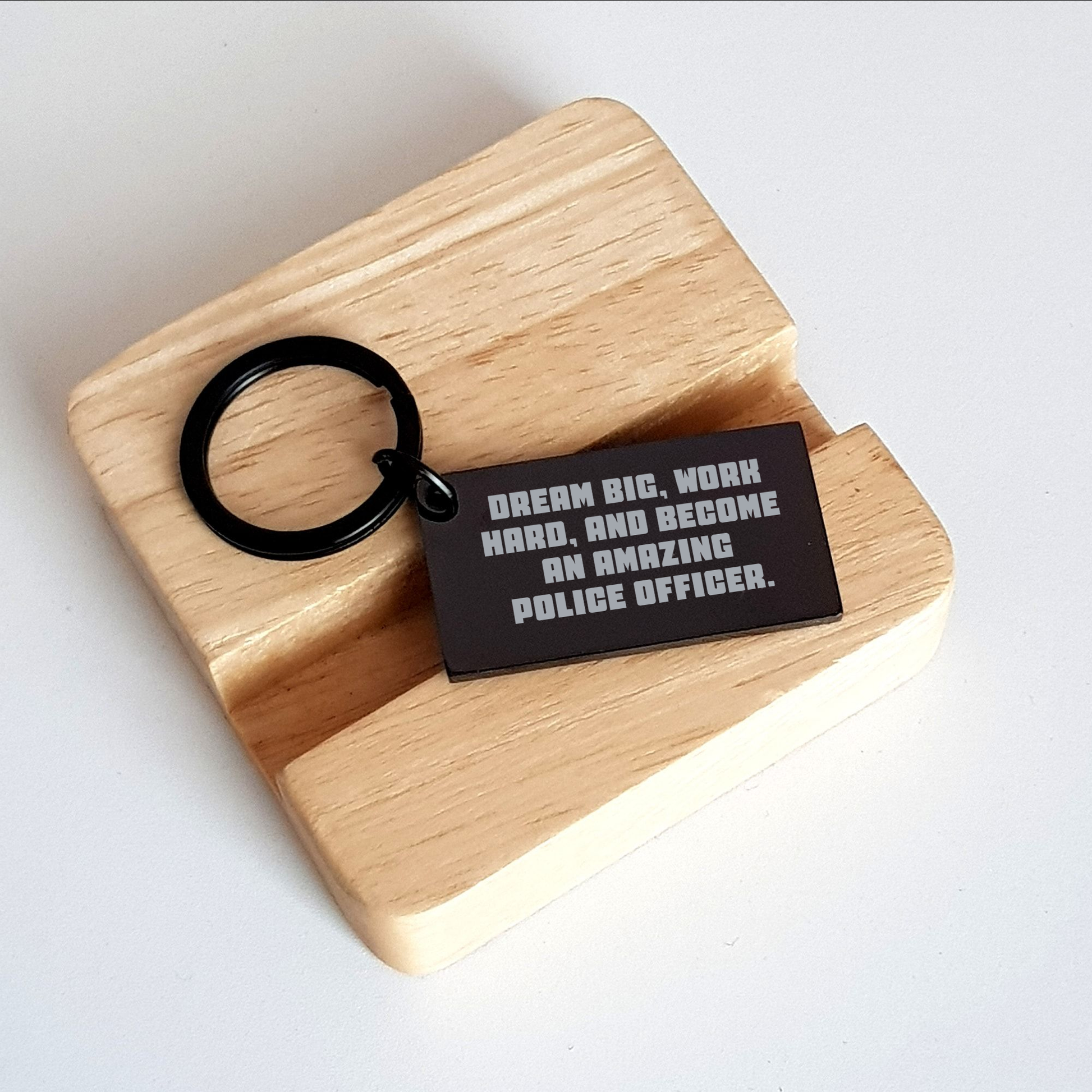 Inspirational Police Officer Gifts for Mom - Keychain with 'Dream Big, Work Hard, And Become An Amazing Police Officer.' Quote - Gifts from Family to Police Officer - Image 2