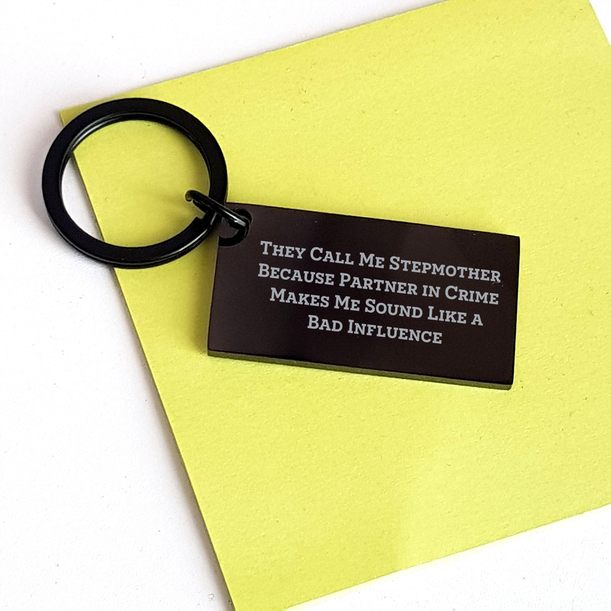 Funny Stepmother Keychain, They Call Me Stepmother Because Partner In Crime Makes Me Sound Like A Bad Influence, Unique Gift for Her, Father's Day Presents, Step Mom Gifts, Keychain for Her - Image 3