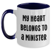 Load image into Gallery viewer, Funny Minister Gifts from Friends and Family - My Heart Belongs To A Minister Two Tone Coffee Mug, Perfect for Mother&#39;s Day - Main
