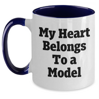 Load image into Gallery viewer, Funny Model Two Tone Coffee Mug - Gifts from Friends - 'My Heart Belongs To A Model' - Mother's Day Unique Gifts for Model Enthusiasts - Main
