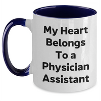 Load image into Gallery viewer, Funny Physician Assistant Gifts - My Heart Belongs To A Physician Assistant Two Tone Coffee Mug, Gifts from Friends for Physician Assistant, Father&#39;s Day Unique Gifts - Main
