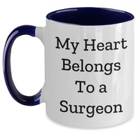 Load image into Gallery viewer, Funny Surgeon Gifts from Men to Him, My Heart Belongs To A Surgeon Two Tone Coffee Mug for Father&#39;s Day, Unique Surgeon Gift Ideas - Main
