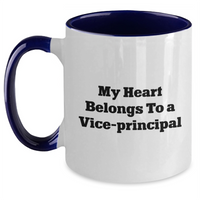 Load image into Gallery viewer, Funny Vice-Principal Gifts, My Heart Belongs To A Vice-Principal Two Tone Coffee Mug, Father&#39;s Day Unique Gifts from Men to Vice-Principal - Main
