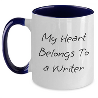 Load image into Gallery viewer, Funny Writer Gifts for Him - My Heart Belongs To A Writer Two Tone Coffee Mug, Gifts from Dad to Son, Father&#39;s Day Unique Gifts for Writers - Main
