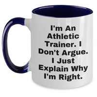 Load image into Gallery viewer, Athletic Trainer Humor Gifts for Men from Family - Two Tone Coffee Mug with Inspirational Quote, Graduation Unique Gifts - Main
