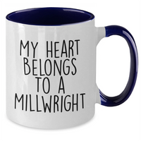 Load image into Gallery viewer, Funny Millwright Gifts from Friends - My Heart Belongs To A Millwright, Two Tone Coffee Mug for Millwright, Father&#39;s Day Unique Gifts for Him - Additional
