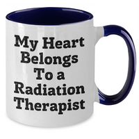 Load image into Gallery viewer, Funny Radiation Therapist Gifts for Men - My Heart Belongs To A Radiation Therapist Two Tone Coffee Mug, Father&#39;s Day Unique Gifts from Family - Additional
