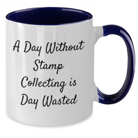 Load image into Gallery viewer, Funny Stamp Collecting Gifts for Men from Dad, Two Tone Coffee Mug with Inspirational Quote, Ideal Gifts from Family for Father&#39;s Day, Stamp Collecting Enthusiasts Will Love This Unique Gift - Additional
