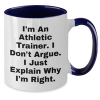 Load image into Gallery viewer, Athletic Trainer Humor Gifts for Men from Family - Two Tone Coffee Mug with Inspirational Quote, Graduation Unique Gifts - Additional
