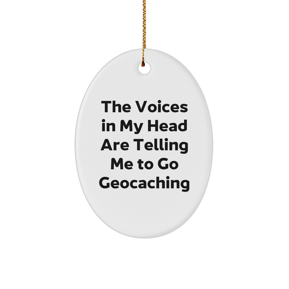 Geocaching Gifts from Friends to Family - Funny Oval Ornament for Christmas - Image 1