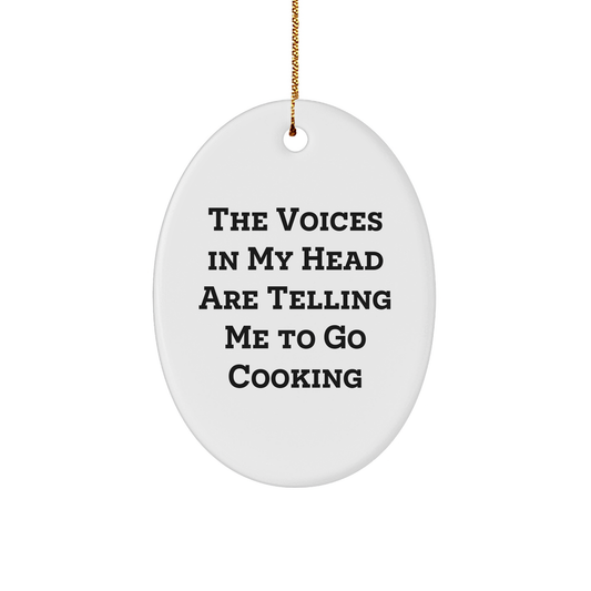 Funny Cooking Quote Oval Ornament, Gifts from Friends and Family for Cooking Lovers, Christmas Unique Gifts - Image 1
