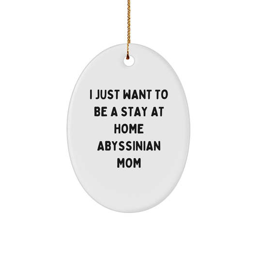 Abyssinian Cat Mom Oval Ornament, Funny Quote Gifts for Her, Christmas Unique Gifts from Mom to Daughter, Gifts for Abyssinian Cat Lover - Image 1