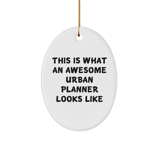 Urban Planner Gifts for Her: Inspirational This Is What An Awesome Urban Planner Looks Like Oval Ornament for Christmas Unique Gifts from Mom to Daughter - Image 1