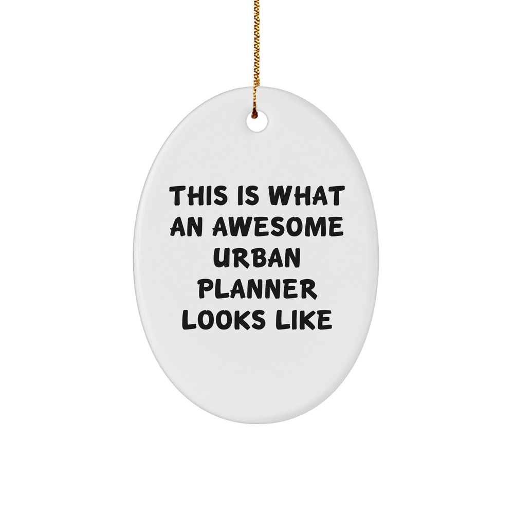 Urban Planner Gifts for Her: Inspirational This Is What An Awesome Urban Planner Looks Like Oval Ornament for Christmas Unique Gifts from Mom to Daughter - Image 1