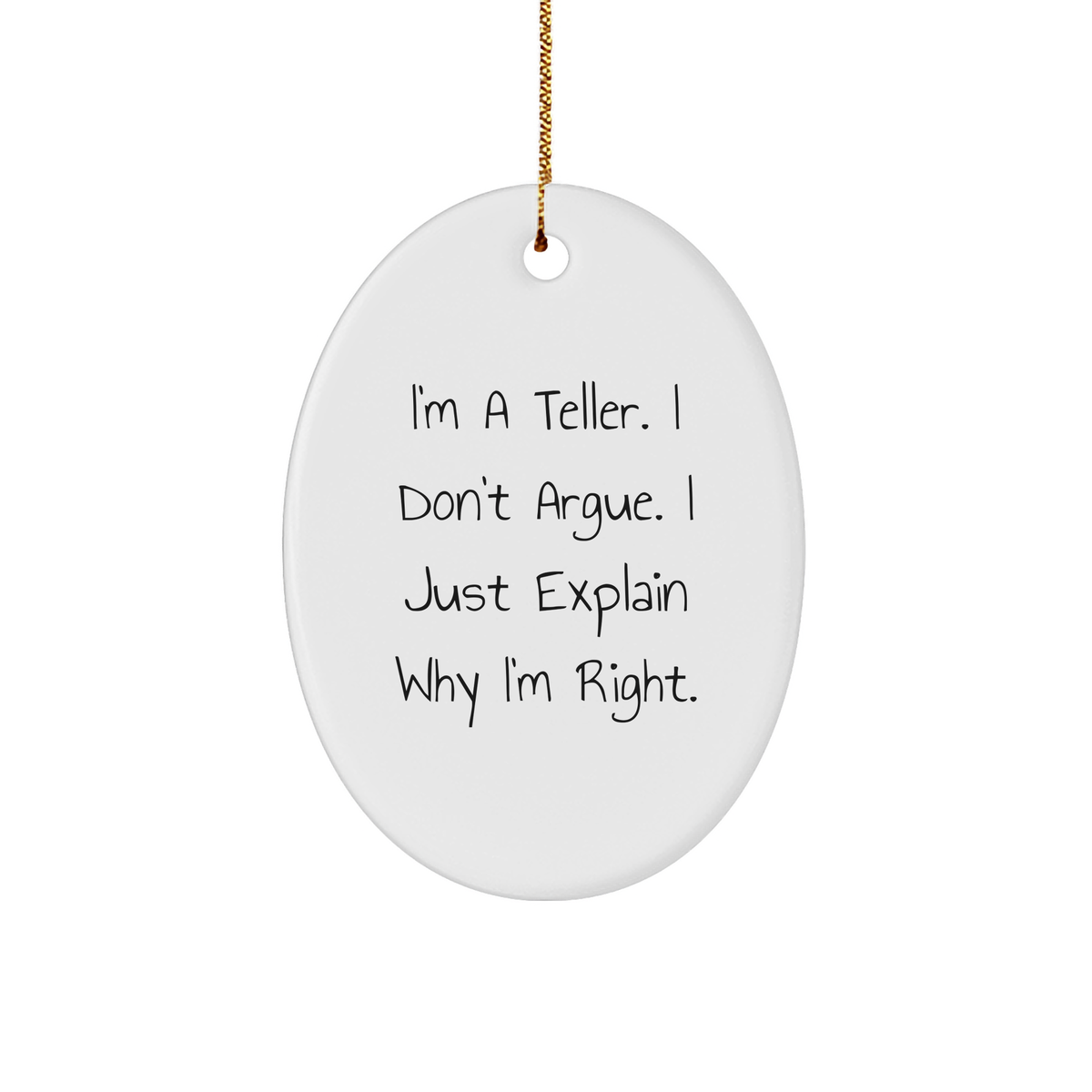 Teller Humor Oval Ornament, Funny Quote Gifts from Friends to Teller, Christmas Unique Gifts for Men - Image 1