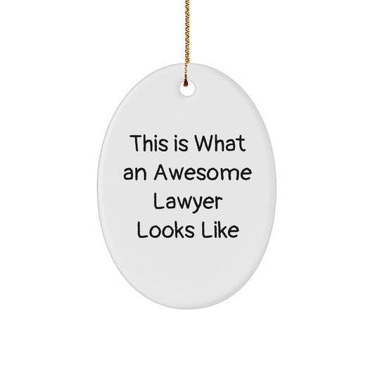 Inspirational Lawyer Gifts: This Is What Awesome Lawyers Look Like Oval Ornament for Lawyer-Themed Gifts, Unique Christmas Unique Gifts for Lawyers from Family - Image 1