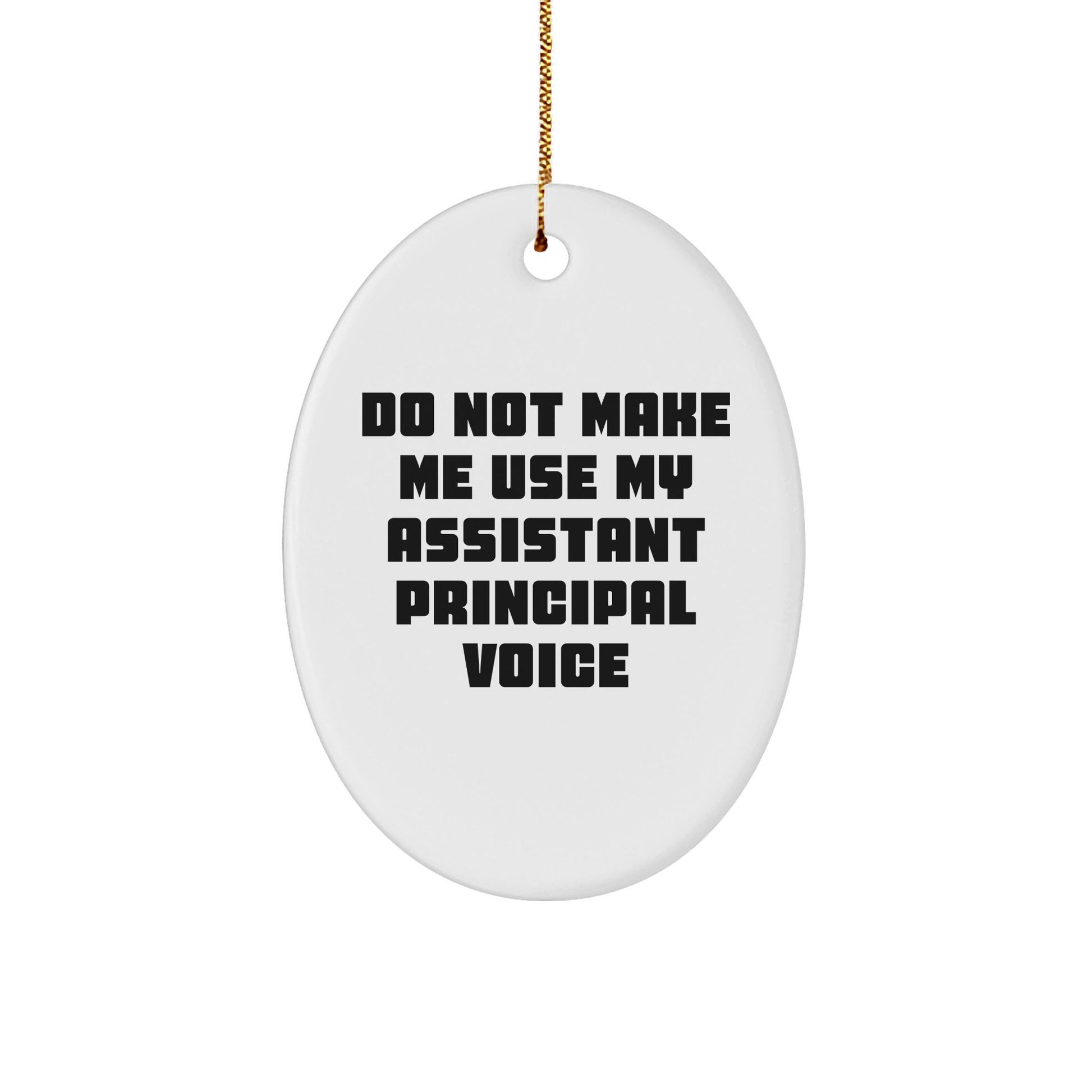 Funny Assistant Principal Gifts - Do Not Make Me Use My Assistant Principal Voice Oval Ornament - Christmas Memorable Present for Assistant Principal - Image 1