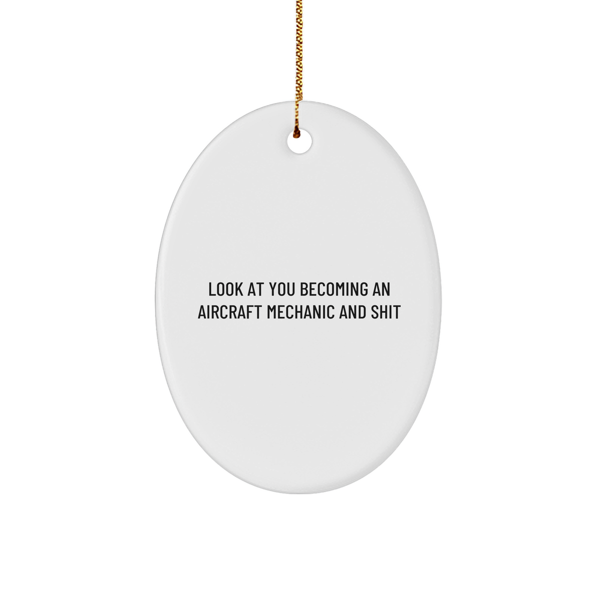 Aircraft Mechanic Oval Ornament, Funny Quote Gifts from Friends and Family for Christmas - Image 1